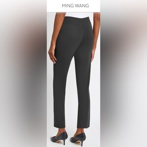 Ming Wang Knit Classic Cut Ankle Pants In Granite Women’s Size L